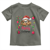 Funny Christmas Sloth Toddler T Shirt Merry Slothmas - Wonder Print Shop