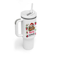 Funny Christmas Sloth Tumbler With Handle Merry Slothmas