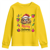 Funny Christmas Sloth Youth Sweatshirt Merry Slothmas - Wonder Print Shop