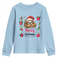 Funny Christmas Sloth Youth Sweatshirt Merry Slothmas - Wonder Print Shop
