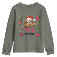 Funny Christmas Sloth Youth Sweatshirt Merry Slothmas - Wonder Print Shop