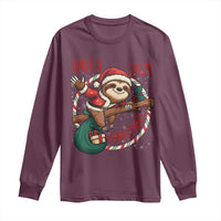 Have A Lazy Christmas Long Sleeve Shirt Cute Xmas Sloth - Wonder Print Shop