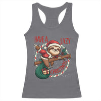 Have A Lazy Christmas Racerback Tank Top Cute Xmas Sloth - Wonder Print Shop