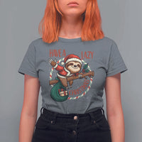 Have A Lazy Christmas T Shirt For Women Cute Xmas Sloth - Wonder Print Shop