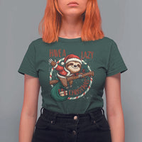 Have A Lazy Christmas T Shirt For Women Cute Xmas Sloth - Wonder Print Shop
