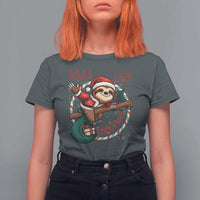 Have A Lazy Christmas T Shirt For Women Cute Xmas Sloth - Wonder Print Shop