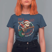 Have A Lazy Christmas T Shirt For Women Cute Xmas Sloth - Wonder Print Shop