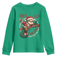 Have A Lazy Christmas Youth Sweatshirt Cute Xmas Sloth - Wonder Print Shop