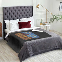 Starry Night Desert Monument Valley Throw Blanket Hogan Home Oil Painting Graphic