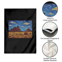 Starry Night Desert Monument Valley Garden Flag Hogan Home Oil Painting Graphic