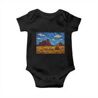 Starry Night Desert Monument Valley Baby Onesie Hogan Home Oil Painting Graphic