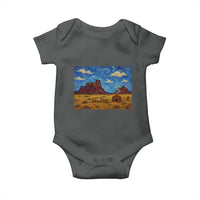 Starry Night Desert Monument Valley Baby Onesie Hogan Home Oil Painting Graphic