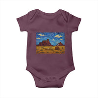 Starry Night Desert Monument Valley Baby Onesie Hogan Home Oil Painting Graphic