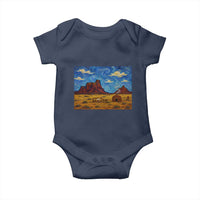 Starry Night Desert Monument Valley Baby Onesie Hogan Home Oil Painting Graphic