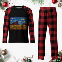 Starry Night Desert Monument Valley Plaid Pajama Set Hogan Home Oil Painting Graphic