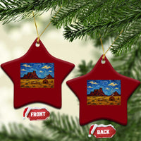 Starry Night Desert Monument Valley Ceramic Ornament Hogan Home Oil Painting Graphic