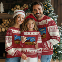 Starry Night Desert Monument Valley Ugly Christmas Sweater Hogan Home Oil Painting Graphic
