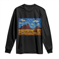 Starry Night Desert Monument Valley Long Sleeve Shirt Hogan Home Oil Painting Graphic