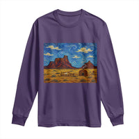 Starry Night Desert Monument Valley Long Sleeve Shirt Hogan Home Oil Painting Graphic