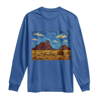 Starry Night Desert Monument Valley Long Sleeve Shirt Hogan Home Oil Painting Graphic