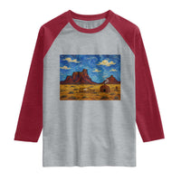 Starry Night Desert Monument Valley Raglan Shirt Hogan Home Oil Painting Graphic