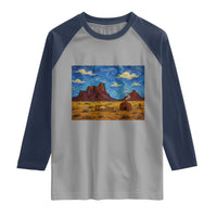 Starry Night Desert Monument Valley Raglan Shirt Hogan Home Oil Painting Graphic