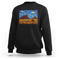Starry Night Desert Monument Valley Sweatshirt Hogan Home Oil Painting Graphic