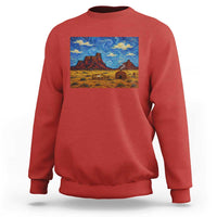 Starry Night Desert Monument Valley Sweatshirt Hogan Home Oil Painting Graphic