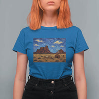 Starry Night Desert Monument Valley T Shirt For Women Hogan Home Oil Painting Graphic