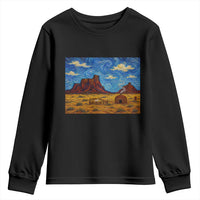Starry Night Desert Monument Valley Youth Sweatshirt Hogan Home Oil Painting Graphic