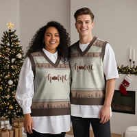 Rustic Hogan Home Typography V-Neck Knit Sweater Vest Native American Heritage Pride