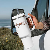 Rustic Hogan Home Typography Tumbler With Handle Native American Heritage Pride