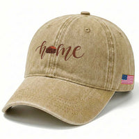 Rustic Hogan Home Typography Washed Cotton Baseball Cap Native American Heritage Pride