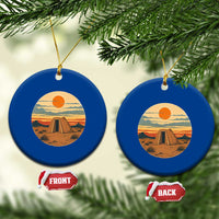 Vintage Monument Valley Landscape Ceramic Ornament Desert Hogan Home Art