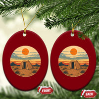 Vintage Monument Valley Landscape Ceramic Ornament Desert Hogan Home Art