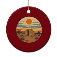 Vintage Monument Valley Landscape Ceramic Ornament Desert Hogan Home Art