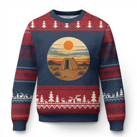 Vintage Monument Valley Landscape Ugly Christmas Sweater Desert Hogan Home Art