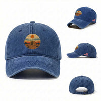 Vintage Monument Valley Landscape Washed Cotton Baseball Cap Desert Hogan Home Art
