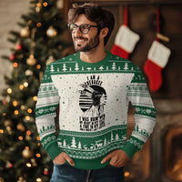 Native American Heritage Pride Gift Ugly Christmas Sweater I Am A Cherokee Born With Heart On My Sleeve