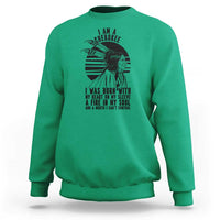 Native American Heritage Pride Gift Sweatshirt I Am A Cherokee Born With Heart On My Sleeve