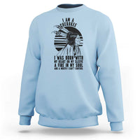 Native American Heritage Pride Gift Sweatshirt I Am A Cherokee Born With Heart On My Sleeve