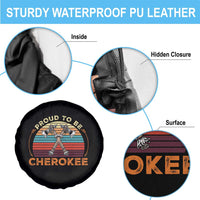 Cherokee Heritage Pride Spare Tire Cover Vintage Sunset Tomahawk Native American Graphic