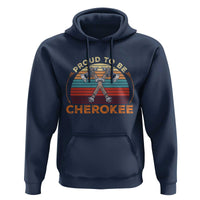 Cherokee Heritage Pride Hoodie Vintage Sunset Tomahawk Native American Graphic