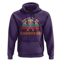 Cherokee Heritage Pride Hoodie Vintage Sunset Tomahawk Native American Graphic