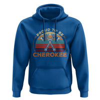 Cherokee Heritage Pride Hoodie Vintage Sunset Tomahawk Native American Graphic