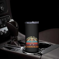 Cherokee Heritage Pride Skinny Tumbler Vintage Sunset Tomahawk Native American Graphic