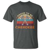 Cherokee Heritage Pride T Shirt Vintage Sunset Tomahawk Native American Graphic