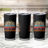 Cherokee Heritage Pride Tumbler Cup Vintage Sunset Tomahawk Native American Graphic