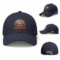 Cherokee Heritage Pride Baseball Cap Vintage Native American Warrior Skull