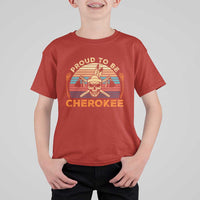 Cherokee Heritage Pride T Shirt For Kid Vintage Native American Warrior Skull